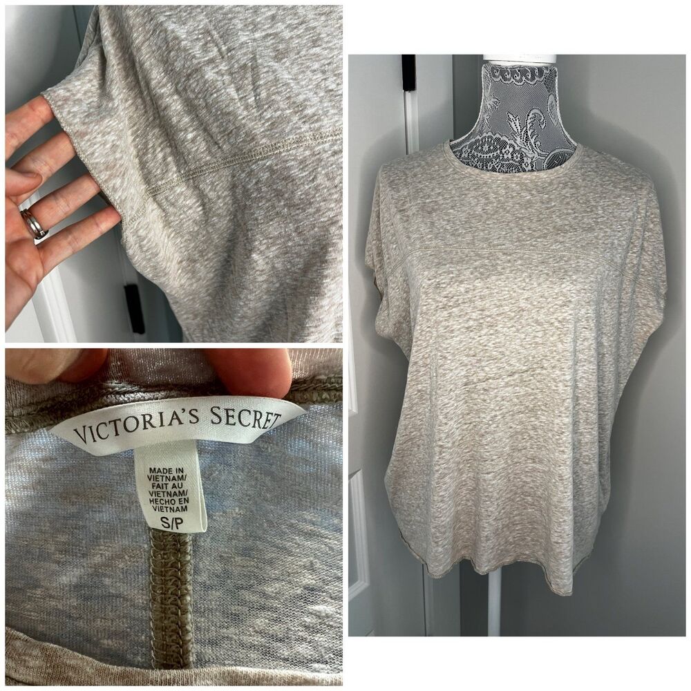 Victoria’s Secret Heathered Tan Shirt Top Womens Size Small S